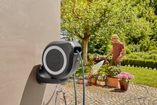 Gardena Wall-Mounted Hose Box Rollup M 20 m: Flexible Watering for Medium-Sized Gardens, Swivel Hose Reel, with Wall Bracket, System Parts and Nozzle, Including 20 m Gardena Hose (18612-20)