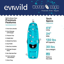 Evrwild Kids 6.5ft Kayak with Paddle, Lightweight Premium & Stable, 3-Level Footrest, Sit On Top for Youth to Teen Up to 130lbs, Grinnell Glacier Blue