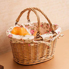 Storage Basket,Wicker Gift Baskets Empty Oval Willow Woven Picnic Cheap Easter Candy Wine with Handle Egg Gathering Wedding