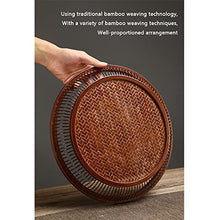 MNSRRN Handmade Bamboo Basket, Three-Layer Retro Food Box Multi-Layer Delivery Basket Picnic Basket,Brown
