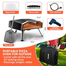 ECOWELL 16 Inch Gas Pizza Oven Outdoor Propane, Large Portable Pizza Ovens