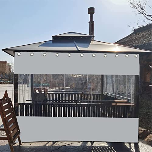 Transparent Waterproof Tarpaulin Side Panels,Outdoor Tarp Curtains,PVC Heavy Duty Clear Tarpaulin Rain Curtains,Partition Curtains for Pergola Porch Gazebo,with Grommets,W×H-4.8×2.5.0m(15.7*