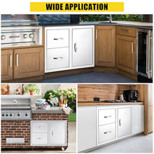 GarveeLife Outdoor Kitchen Cabinets - Stainless Steel Outdoor Kitchen Drawer Combo,Multi-Layer Design, Paper Towel Rack, Flush Mount Double Drawers, BBQ Island & Patio Grill Station, 33Wx22Dx22H