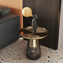 DIEYPOL Coffee Table Coffee Table Living Room Home Round Tea Table Balcony Small Table Simple Glass Combination Furniture Mesa para Centro De Sala(B)