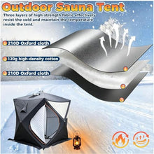 VUNHEX 3-5 Person Portable Outdoor Sauna Tent, Sweat Sauna Tent with Stove Jack, 3-Layer Thermal Insulated 210d Oxford Fabric, Heat Insulating, Windproof for Outdoor Camping, Stove Not Included(B)
