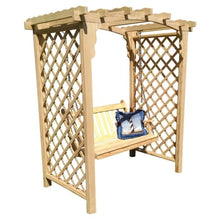 Keystone Amish Co. Newberry Pressure Treated Pine Garden Arbor, Heavy Duty Outdoor Archway Trellis, Amish Crafted, Made in USA & Swing, 5-Foot, Unfinished