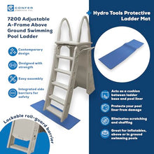 Confer Plastics 7200 Adjustable A-Frame Safety Ladder Steps with Roll-Guard for Above Ground Pools & Hydrotools by Swimline 9" x 24" Ladder Mat