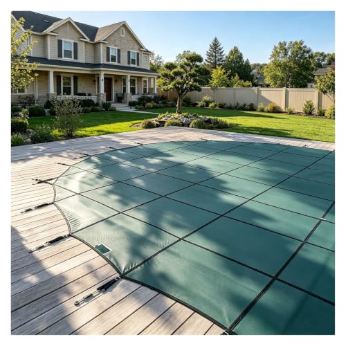 Custom Size Inground Pool Safety Cover, Mesh Swimming Pool Cover