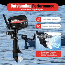 DNYSYSJ 4 Stroke Outboard Motor Boat Engine 6.5HP Water Cooling System Black