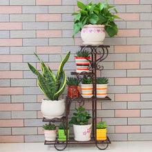 Plant Stand Indoor Outdoor Metal 5 Tier Flower Pot Holder Display Vertical Shelves Creative Plant Shelf Wrought Iron Corner Planter Rack Multiple Organizer For Garden Patio Balcony Display Rack