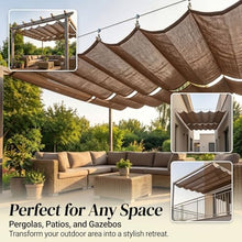 Wave Shade Sail ,Retractable , Slide Wire Wave Shade Sail, Sun Shade Sail UV Resistant Sun Protection Wave Canopy Cover ,for Pergola, Porch, Terrace, with Mounting Kit(W2.5*L14m/W8.20*L45.93ft)