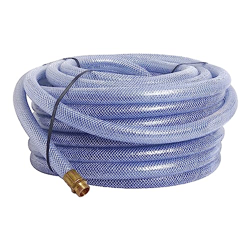 Underhill UltraMax Commercial Garden Water Hose 100 ft, Heavy-Duty, Flexible, Anti-Kink, Non-Conductive, 600 psi, H10-100C, 1 Inch x 100 ft, Clear