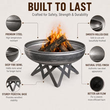 Ohio Flame Liberty 36” Wood Burning Fire Pit Carbon Steel with Angled