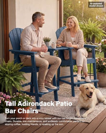 YEFU Tall Adirondack Chairs Set of 4, Oversize Balcony Adirondack Chair Set