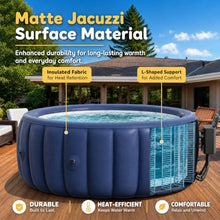 Inflatable Hot Tub, Round Blow up Portable Hot tub, Smooth Easy-Wipe Interior, Convenient Side Drain Spout, Blow Up Hot Tub for Backyard
