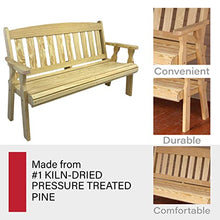Amish Casual Outdoor Heavy Duty 800 LB Mission Pressure Treated Garden Bench(5 Foot, Unfinished)