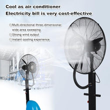 JDXQBLD Industrial Humidifying and Cooling Spray Fan, Cold Fan Industrial Spray Fan High Power, Outdoor Misting Fan, with Water Cooling and Shaking Head Electric Fan for Home, Commerc，Blue