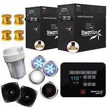SteamSpa BKT2100-A Black Series WiFi and Bluetooth 21kW QuickStart Steam Bath Generator Package