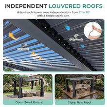 AURESTEAD 10x12 FT Louvered Pergola, Adjustable Aluminum