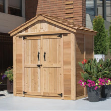 Outdoor Living Today Western Red Cedar SpaceMaster Storage Shed with Cedar Shingle Roof, Double Doors, 6 ft. W x 4 ft. D
