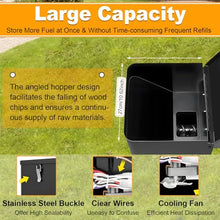 Smoker Hopper Assembly Kit,Electric Pellet Grill Hopper,Vertical Pellet Grill Hopper,with Adjustable Temperature Panel, for Grill, Smoke, Bake