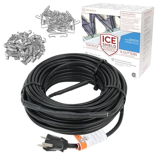 WarmlyYours Ice Shield Roof & Gutter Deicing Cable, 240 ft., Black