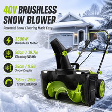 Naturalpowev 40V Cordless Electric Snow Shovel, 4.0Ah Battery and Fast Charger Included 4Batteries