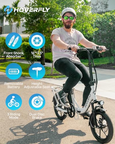 HOVERFLY 16" Folding Electric Bike 350W White