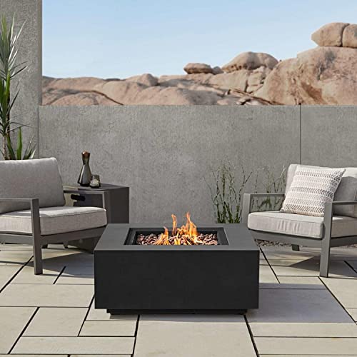 Lakeview Elysian 36-Inch Square Propane Fire Table w/NG Conversion Kit - Black - SCC9812LPBLK