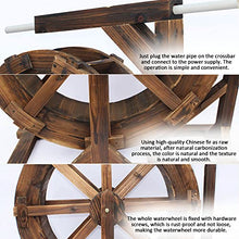 Water Wheel Fountain, Wooden Waterwheel Fountain, Outdoor Garden Water Fountain Decor, Waterfalls Floor-Standing Fountain, for Patio Backyard Porch Yard,35in