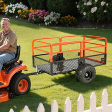 VEVOR 28 Cu.Ft 1800Lbs Steel ATV UTV Trailer Tow Behind Dump Cart, Heavy Duty Pull Behind Utility Dump Trailer for Lawn Mower Trailer Tractor Garden Yard with Removable Rear Panel