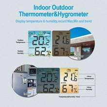 PATINS Digital Weather Station, Indoor Outdoor Thermometer, Barometer, Hygrometer, Alarm Clock, Temperature Monitor, Snooze Function, 100m Reception Range