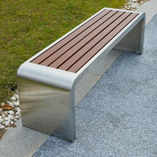 Outdoor Garden Bench, Metal Garden Bench, Two-Person Seat Backless Bench, Patio Bench Chair with Stainless Steel and Plastic Wood, Perfect for Backyard, Deck, Lawn, Poolside ( Size : 150*40*45cm )