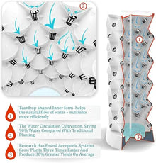 FLTRGO Hydroponics Tower, Indoor Garden Hydroponic Growing System, DIY Soilless Cultivation Garden Tower Aeroponics Growing Kit for Herbs, Fruits and Vegetables,48holes