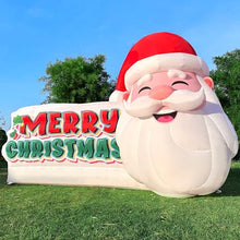 WARSUN 21x13Ft Giant Inflatable Santa Claus with LED Light for Outdoor Christmas Decor Red & White & Green