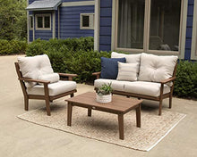 POLYWOOD® Lakeside Settee, Green/Weathered Tweed