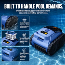 Robotic Pool Cleaner, Automatic Pool Vacuum with Wall Climbing, 190-Min Runtime, Cleans Floor, Walls, Waterline, Drain, Skimmer for Inground and Above Ground Pools Up to 2150 sq ft