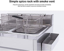 Dntum Fryer, Commercial Gas Fryer, 20L Top Basket Stainless Steel Fryer Restaurant Home Fries Chip with Seasoning Trough