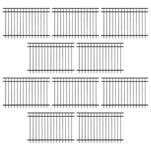 Fencer Wire Heavy Duty Flat Top Fence Barrier Panel 4FT x 6FT Black, Pack of 10