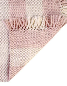 Unique Loom Eco Plaid Indoor Outdoor Washable Area Rug Balmoral 9' x 12' Pink/Ivory