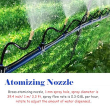 360° Rotation Outdoor Misting Cooling System, Modular Plant Watering Kits for Garden/Lawn/Greenhouse, Misting Line Kit for Farm(5512in/140m/459ft)