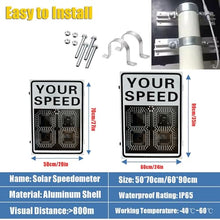 Solar Speed Outdoor Limit Sign, 20"x27"/24"x35" Speed Display Radar Traffic Sign with Accessories for Neighbour Driveway Yard or School, Visual Distance>800m(A,60 * 90cm)