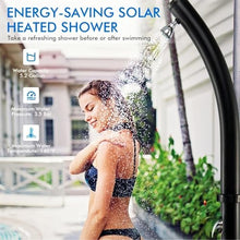 MKLFBY Solar Outdoor Shower, Vertical Solar Heated Garden Shower with Shower Head and Foot Shower Tap, Easy Installation Poolside Shower for Home/Commercial