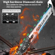 Handheld Electric Chainsaw for Wet Cutting, 35/48cm Depth, Pure Copper Motor, Diamond Chain Wall Cutter with Water Pump & Dust Suppression for Granite & Concrete