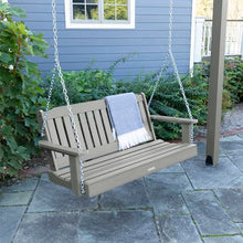highwood Made in the USA Bodhi 10’ x 12’ Pergola with 5’ Lehigh Porch Swing, Coastal Teak