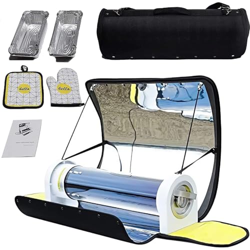 WEIZIIA Solar Oven, Portable Solar Stove - 4.5L Solar Oven for Outdoor Cooking | Fast 20-30 Min Meal Prep | Efficient Solar Panels | Ideal for Camping, Travel & Beach Adventures
