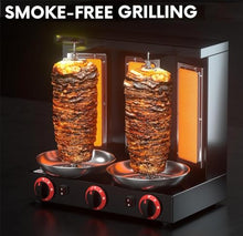 TREEYX Commercial Turkish Shawarma Grill Machine Gas Vertical Rotisserie Barbecue Oven Rotation, Temperatures Control - for Restaurant Home