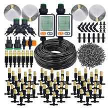 Garden Supplies 5M-30M Garden Irrigation Outdoor Misting Cooling System Watering 1/4'' Brass Atomizer Nozzles 4/7mm Hose Patio Nozzle(KIT002-50M-A)
