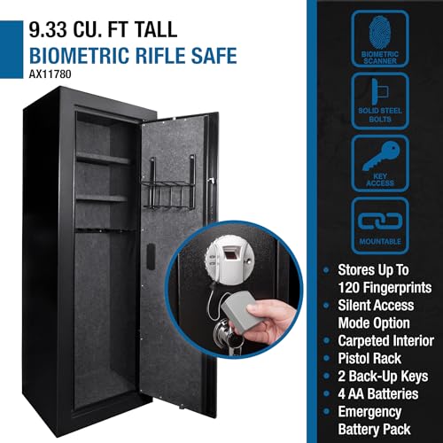 BARSKA Quick Access Biometric Rifle Safe Black