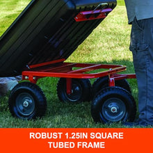 Agri-Fab 45-0594 4-Wheel Poly Convertible Pull/Tow Garden Dump Cart 1,200lb Tow Capacity Black